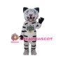 Howling White Tiger Mascot Adult Costume 