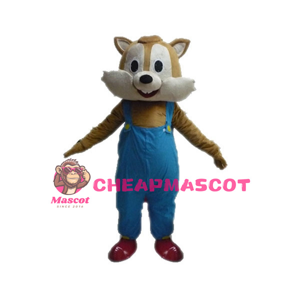 Cute Squirrel In Overalls Mascot Costume