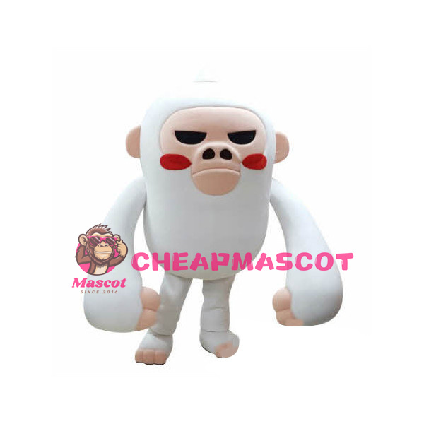 Angry White Gorilla Cartoon Mascot Adult Costume