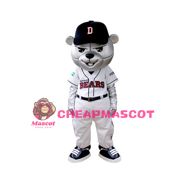 Korean Baseball Silver Bear Mascot Adult Costume