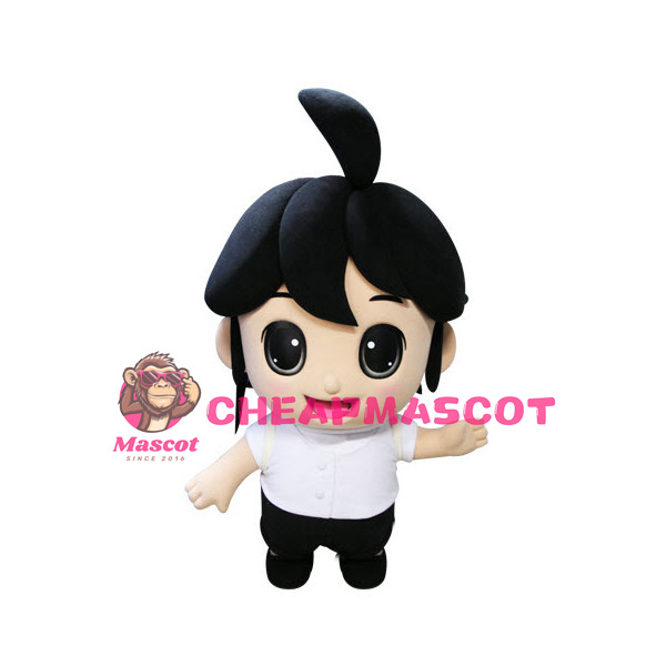 Shy Dark-haired Girl Mascot Adult Costume