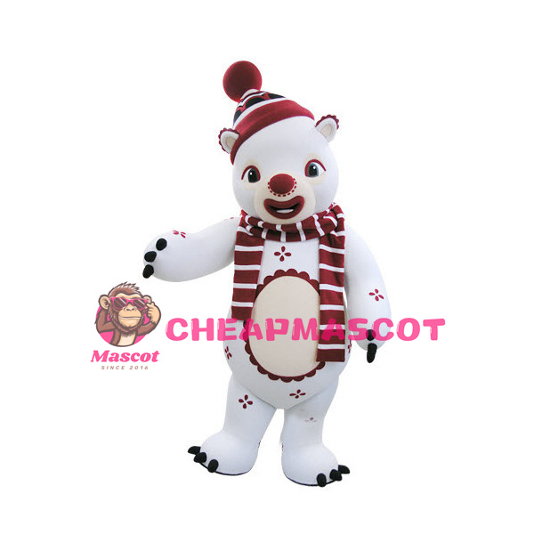 Clown White Bear Mascot Adult Costume