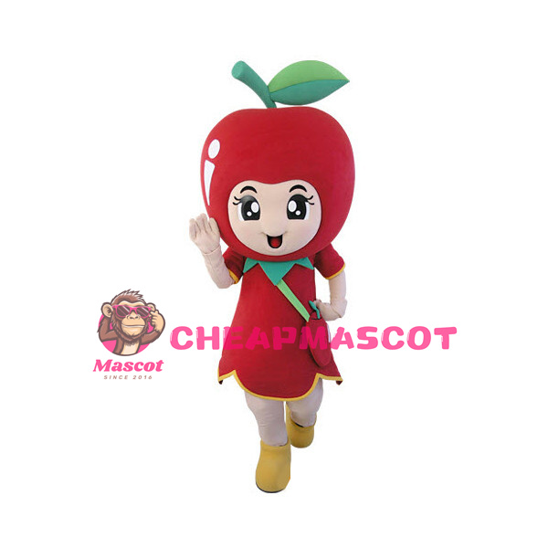 Lovely Apple Girl Cartoon Mascot Adult Costume