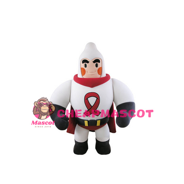 Superhero White Condom Mascot Adult Costume
