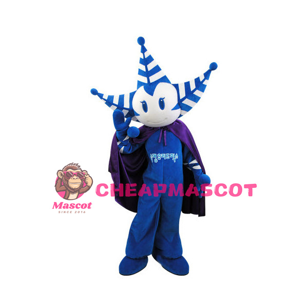 Adult Blue Pine Leaf Boy Cartoon Mascot Costume