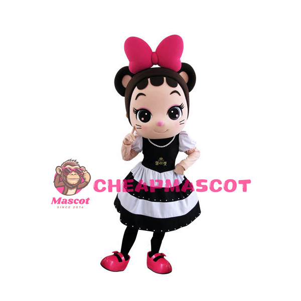 Cute Mouse Girl Cartoon Mascot Costume