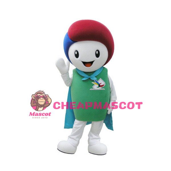 Smiling Colored Hair Snowman Mascot Adult Costume