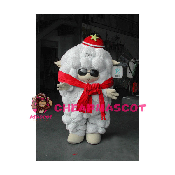 Cool Fluffy Sheep Mascot Adult Costume
