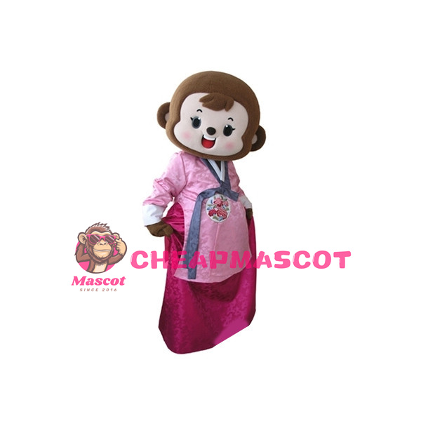 Cute Korean Girl Monkey Mascot Costume