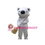 Cartoon White Bear With Broom Mascot Adult Costume