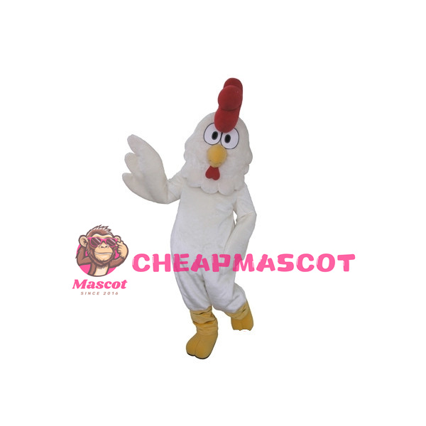 Adult  White Rooster Mascot Costume