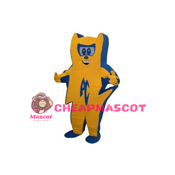 Cartoon Blue & Yellow Bear Mascot Adult Costume