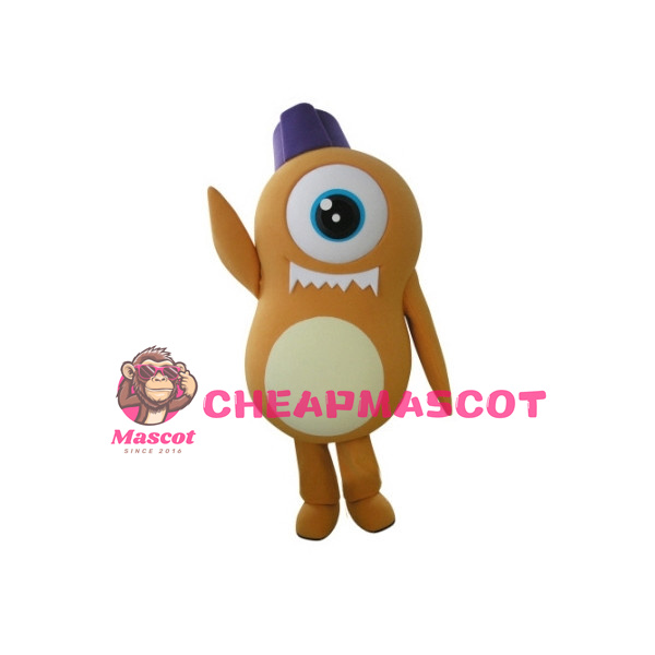Orange Cyclops Cartoon Mascot Adult Costume