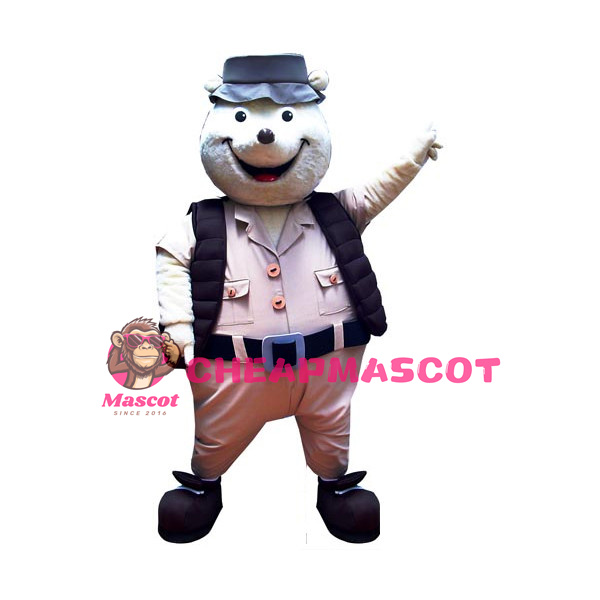 Friendly Bear In Frock Cartoon Mascot Adult Costume