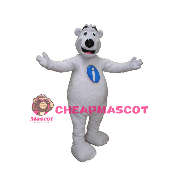 Smiling Big White Bear Mascot Adult Costume