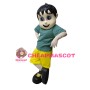Smiling Black Hair Boy Mascot Costume