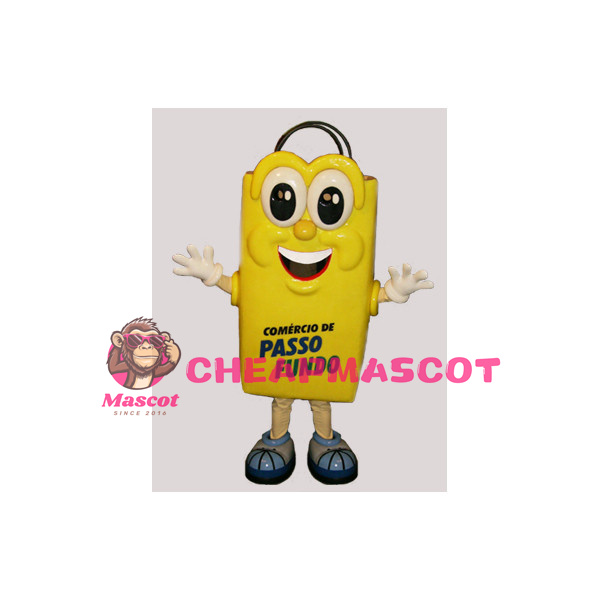 Yellow Cartoon Shopping Bag Mascot Adult Costume