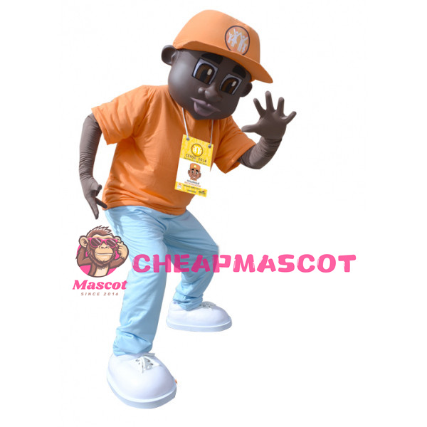Black Boy Mascot Adult Costume
