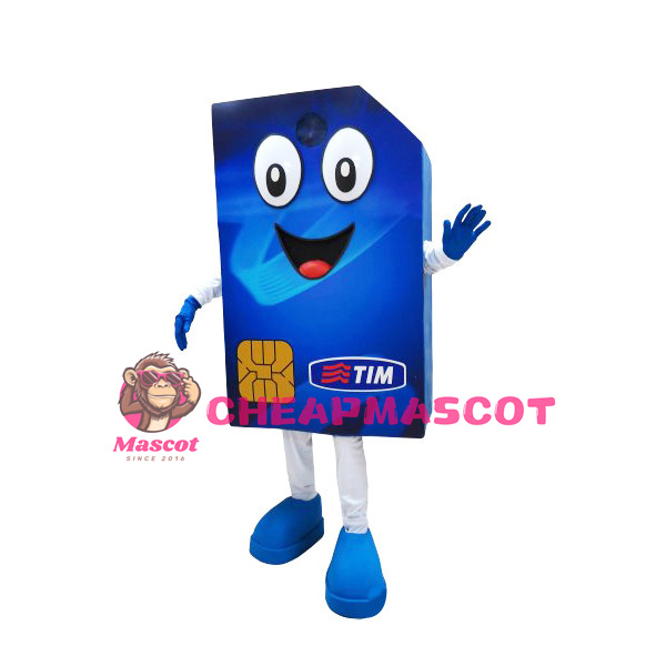 Blue Bank Card Cartoon Mascot Adult Costume