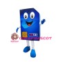 Blue Bank Card Cartoon Mascot Adult Costume