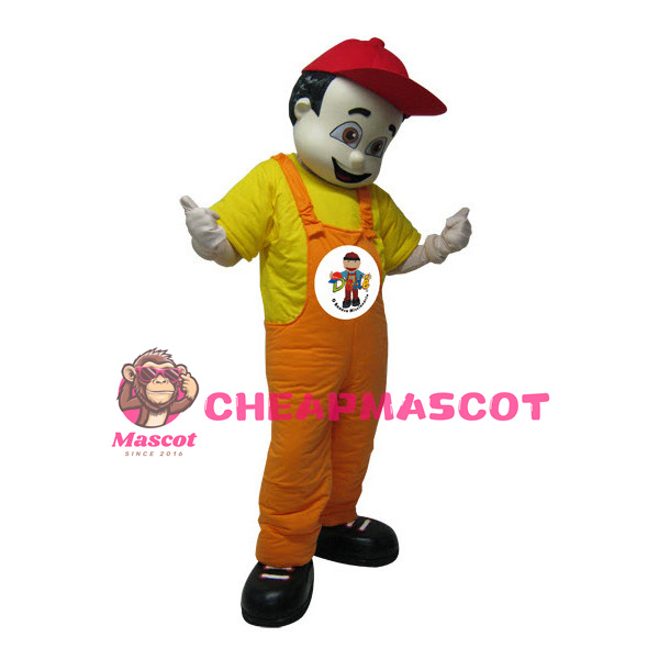 Boy In Red Hat Mascot Adult Costume