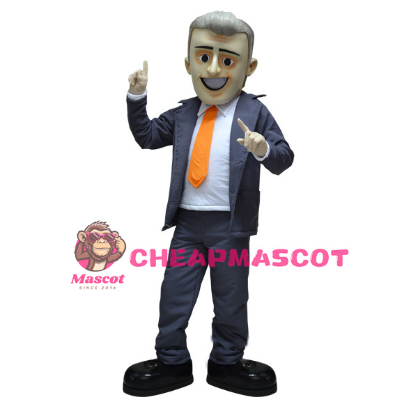 Smiling Businessman Mascot Costume