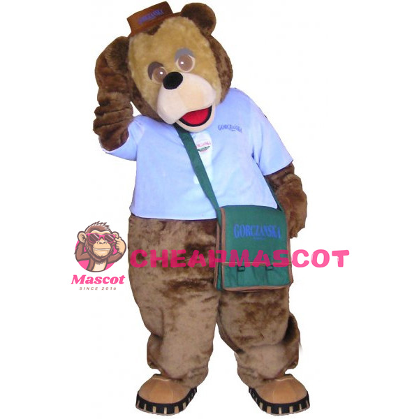 Cute Brown Lion With Brown Hat Mascot Adult Costume