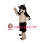 Adult Plush Black Husky Mascot Costume
