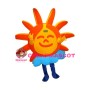 Orange Sun In Blue Dress Mascot Adult Costume