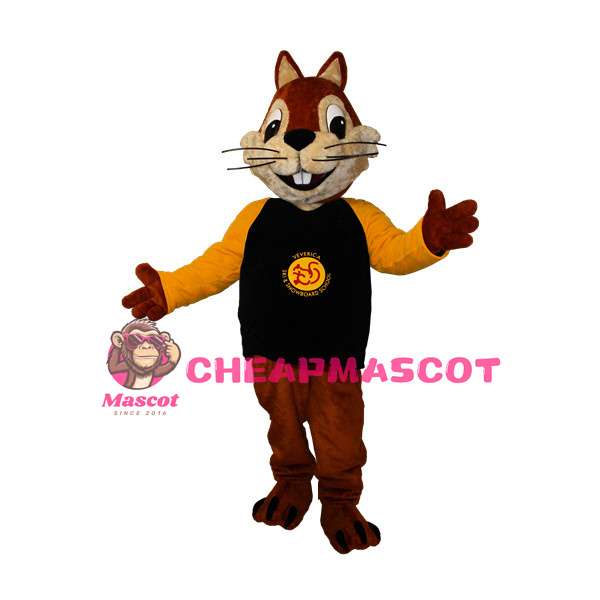 Smiling Red Squirrel Mascot Animal Fancy Dress Costume