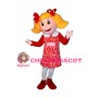 Girl With Ponytail Mascot Adult Costume 