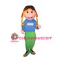 Girl With Two Braids Mascot Adult Costume 