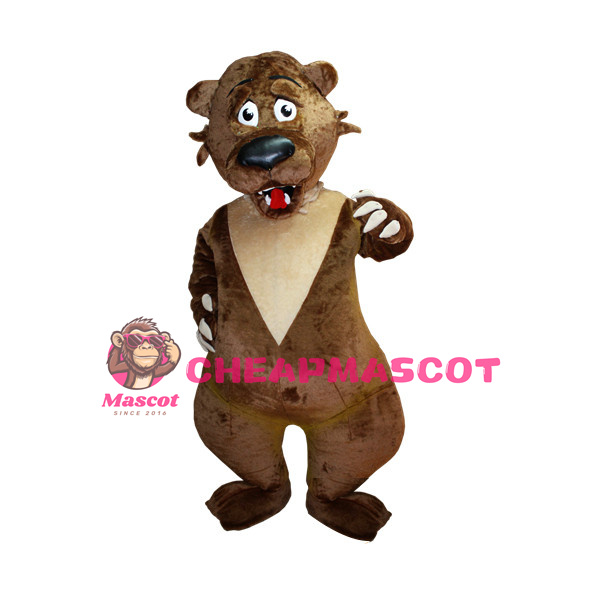 Surprised Brown Bear Mascot Adult Costume 
