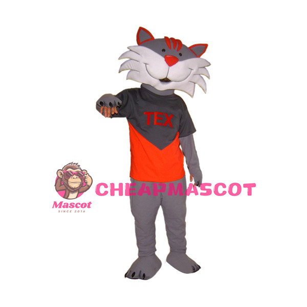 Friendly Gray Fox With Red Nose Mascot Costume 