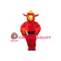 Red Eagle With A Yellow Hard Hat And A Hammer Mascot Adult Costume