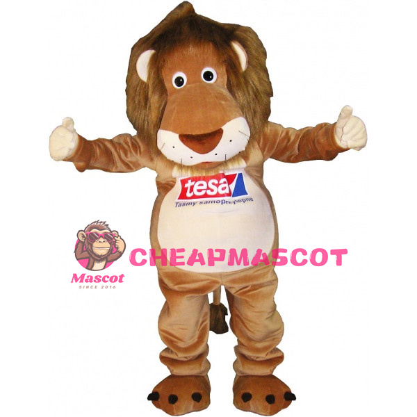 Adult Plush Brown Lion Mascot Costume