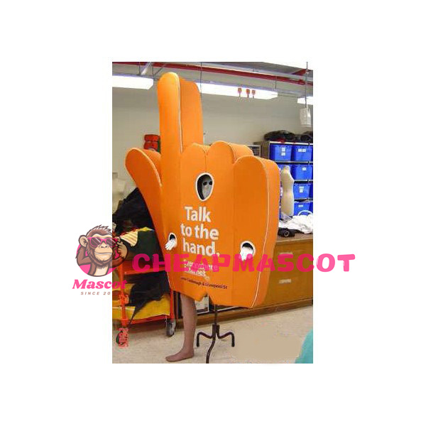 Deluxe Orange Hand-shaped Mascot Adult Costume