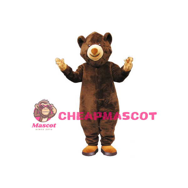 Friendly Adult Plush Brown Bear Mascot Costume