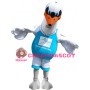 Adult White & Blue Swan Mascot Costume
