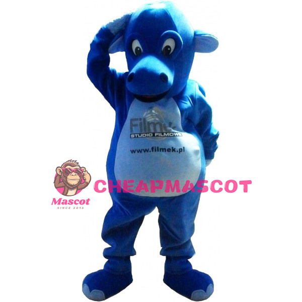 Adult Blue Cattle Mascot Costume 