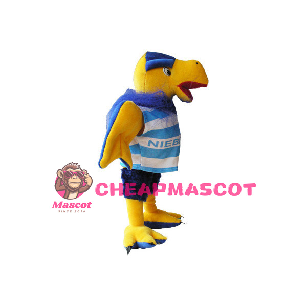 Adult Plush Blue & Yellow Eagle Mascot Costume 