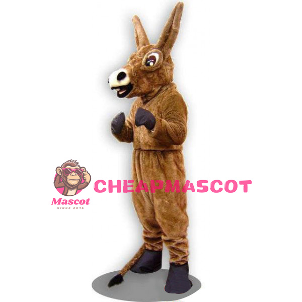 Adult Plush Brown Donkey Mascot Costume 