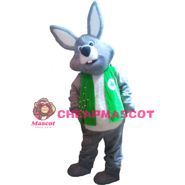 Adult Plush Gray Rabbit Mascot Costume 