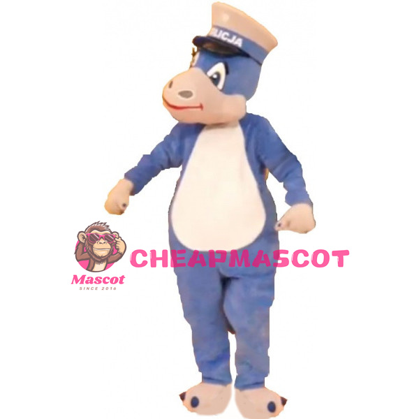 Fashionable Blue Dinosaur Mascot Adult Costume 