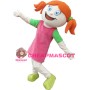 Little Girl In Pink Dress Mascot Adult Costume 