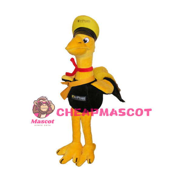 Yellow & Black Ostrich Mascot Adult Costume