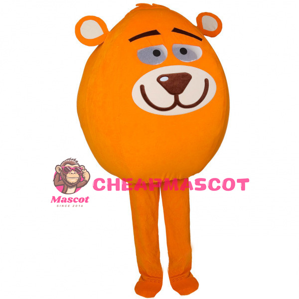 Only Orange Bear Head Mascot Adult Costume