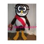 Black Owl With Glasses Mascot Adult Costume