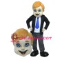Man With Yellow Hair In Suit Mascot Costume