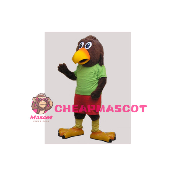 Adult Plush Brown Eagle Mascot Animal Fancy Dress Costume 